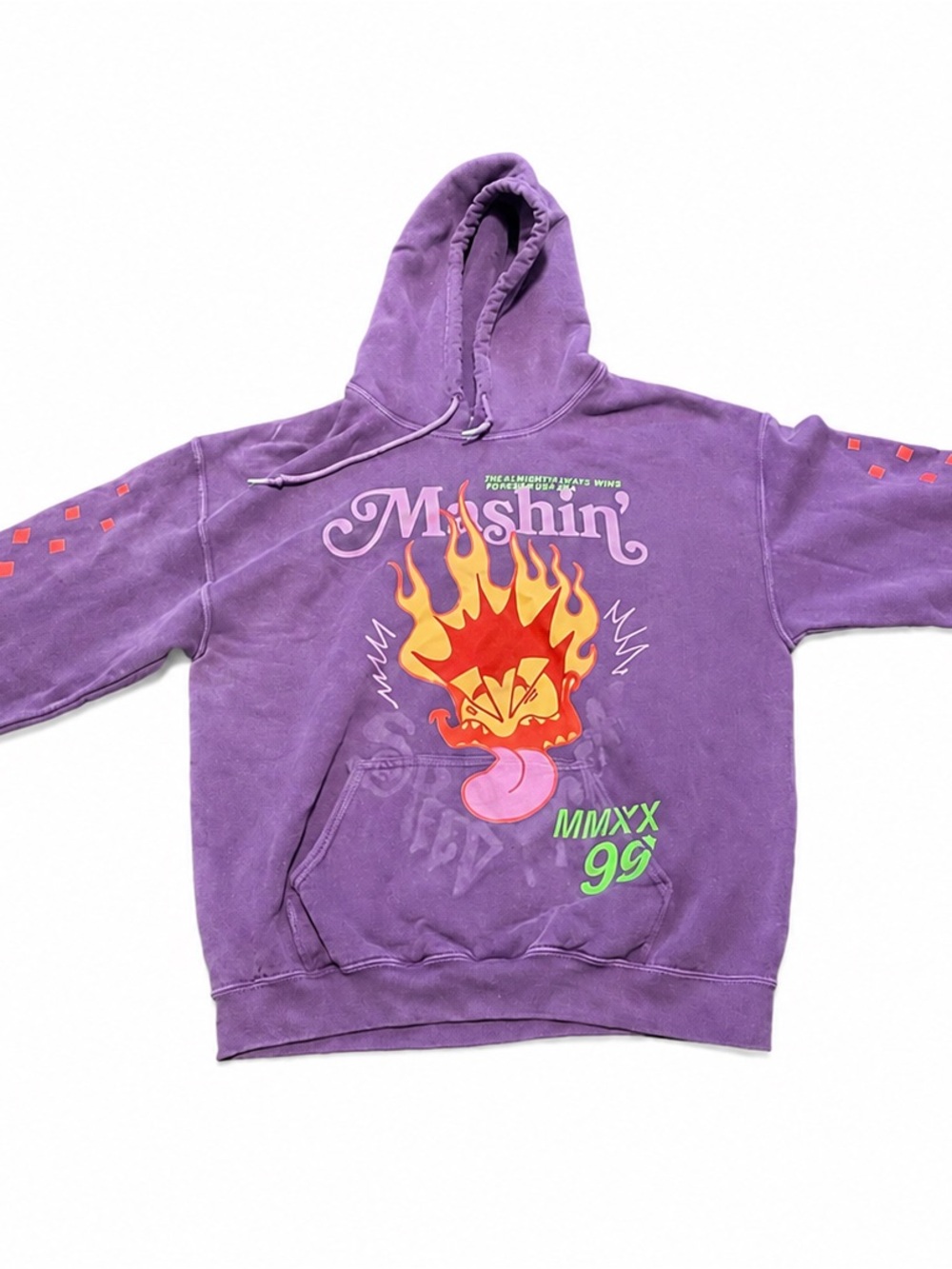 PacSun Purple Flame Graphic Y2K Streetwear Hoodie Men’s M